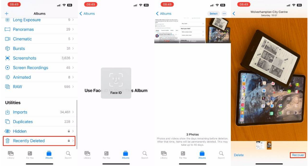 木兰苹果14维修分享 iPhone14 上恢复已删除的照片 