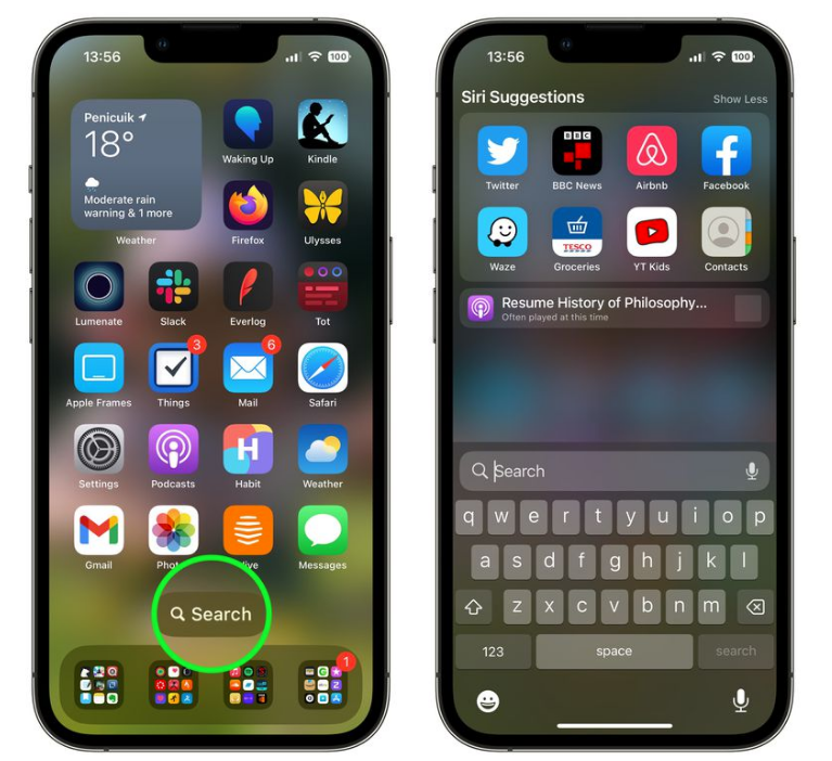 木兰苹果手机维修分享升级到 iOS 16 后，如何删除主屏幕上的搜索按钮 