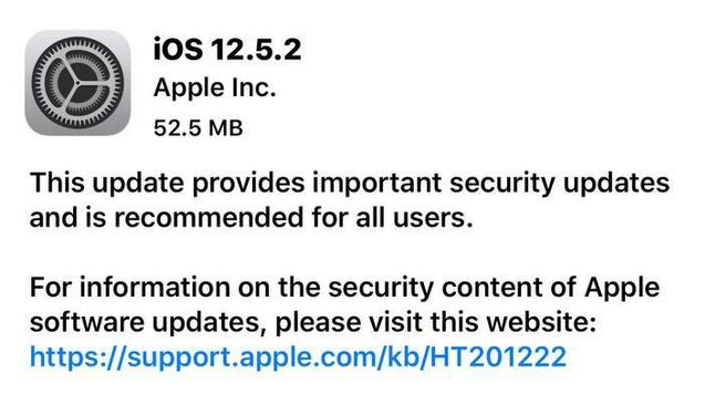 木兰苹果手机维修分享iOS12.5.2发布，建议所有老苹果用户安装 